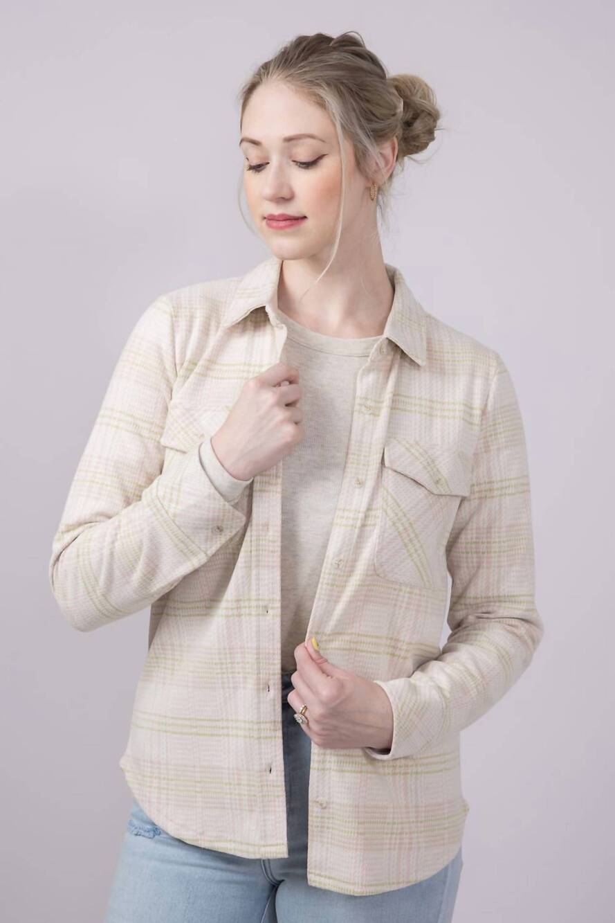NEW THREAD & SUPPLY cassian shirt in cream multi plaid